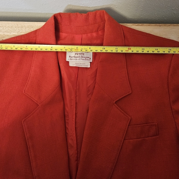 Country Sophisticates Petite Div.  Of  Pendleton Red Women Blazer 10P -No sz Tag - Picture 7 of 13